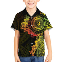 Vanuatu Kid Hawaiian Shirt Hibisus Polynesian Pattern Reggae LT14 Kid Reggae - Polynesian Pride
