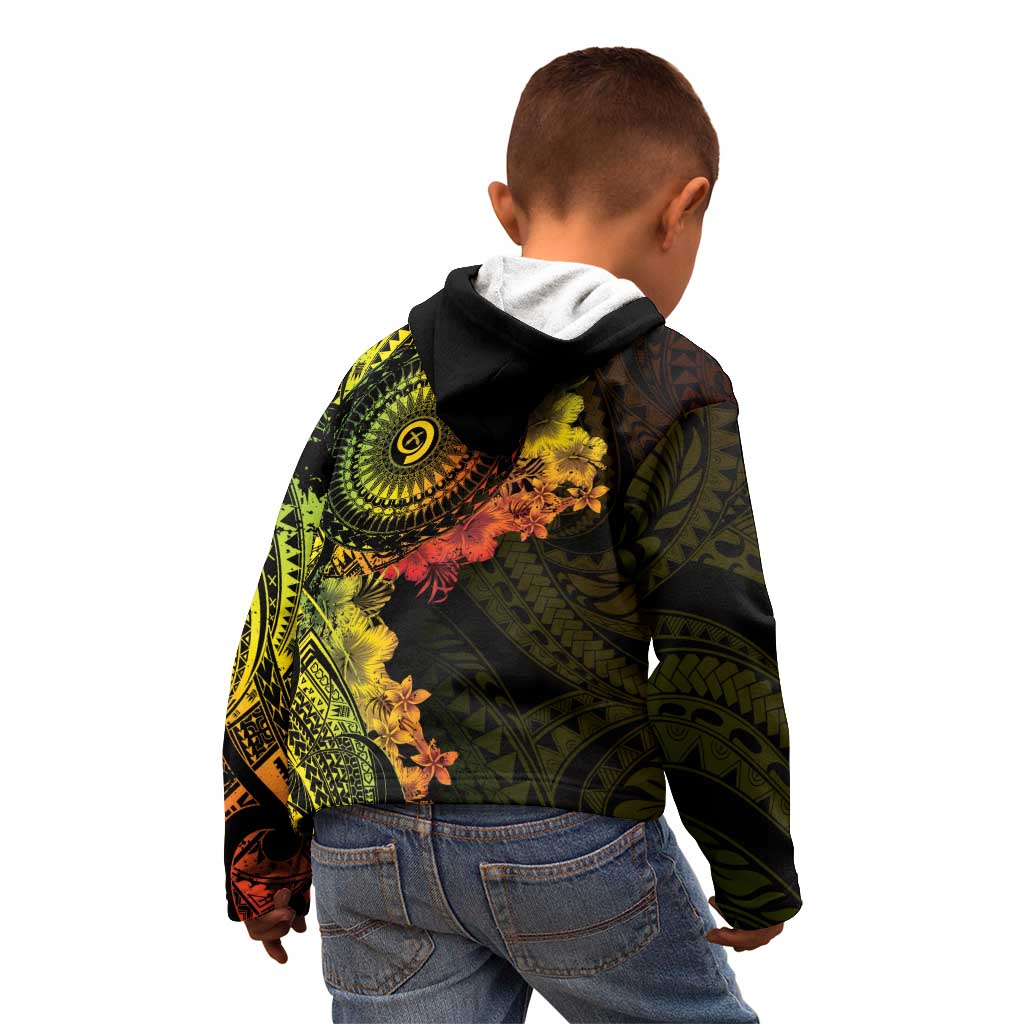 Vanuatu Kid Hoodie Hibisus Polynesian Pattern Reggae LT14 - Polynesian Pride