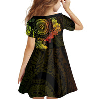 Vanuatu Kid Short Sleeve Dress Hibisus Polynesian Pattern Reggae LT14 - Polynesian Pride