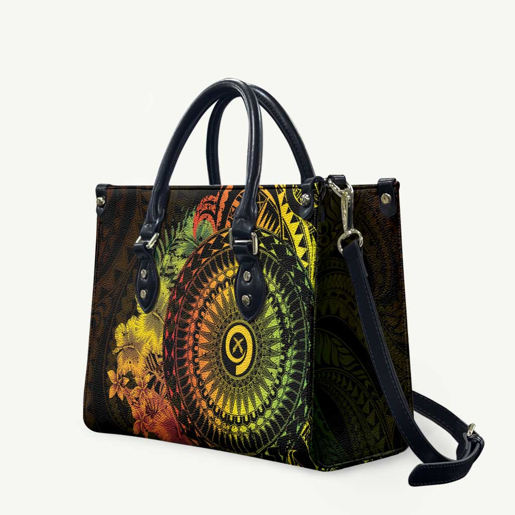Vanuatu Leather Bag Hibisus Polynesian Pattern Reggae LT14 Reggae - Polynesian Pride