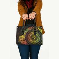 Vanuatu Leather Bag Hibisus Polynesian Pattern Reggae LT14 - Polynesian Pride