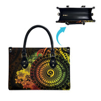 Vanuatu Leather Bag Hibisus Polynesian Pattern Reggae LT14 - Polynesian Pride