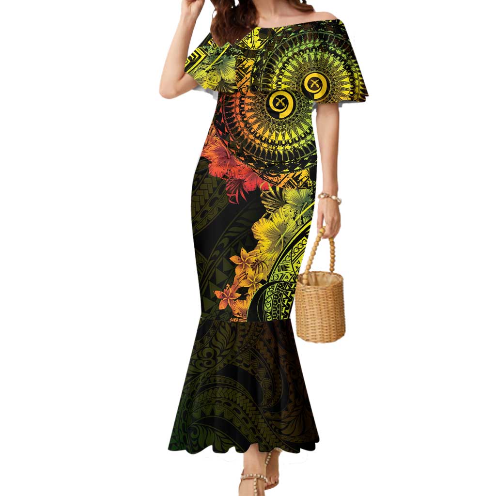 Vanuatu Mermaid Dress Hibisus Polynesian Pattern Reggae LT14 Women Reggae - Polynesian Pride