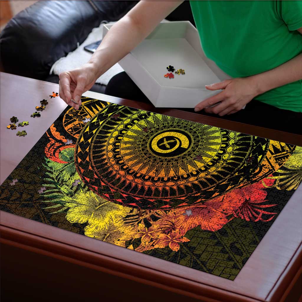 Vanuatu Puzzle Hibisus Polynesian Pattern Reggae LT14 - Polynesian Pride
