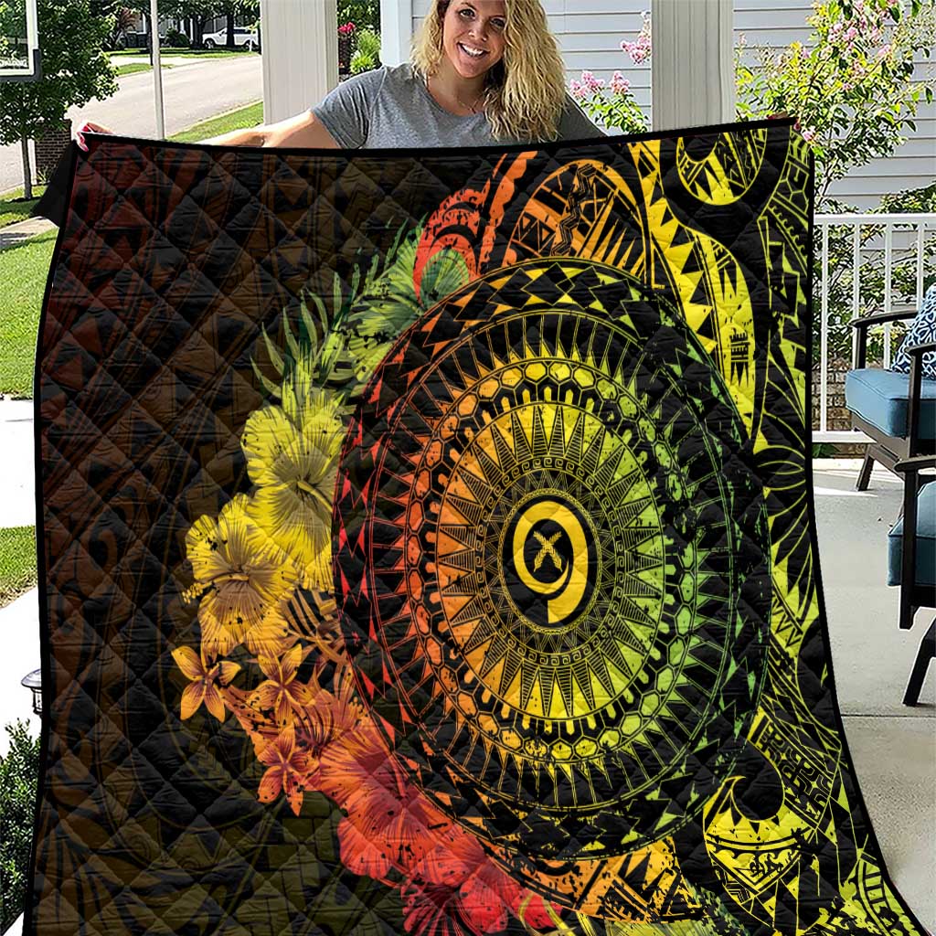 Vanuatu Quilt Hibisus Polynesian Pattern Reggae LT14 Reggae - Polynesian Pride