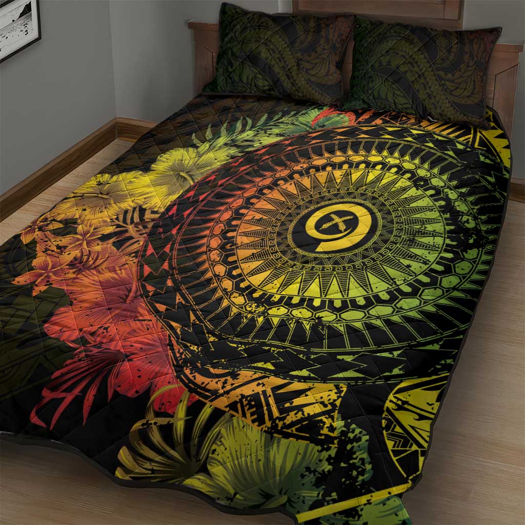 Vanuatu Quilt Bed Set Hibisus Polynesian Pattern Reggae LT14 - Polynesian Pride