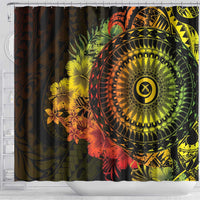 Vanuatu Shower Curtain Hibisus Polynesian Pattern Reggae LT14 - Polynesian Pride