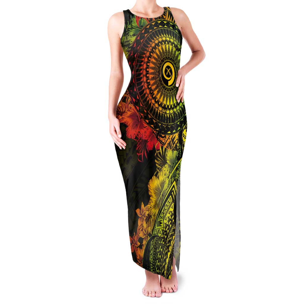 Vanuatu Tank Maxi Dress Hibisus Polynesian Pattern Reggae LT14 Women Reggae - Polynesian Pride