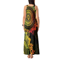 Vanuatu Tank Maxi Dress Hibisus Polynesian Pattern Reggae LT14 - Polynesian Pride