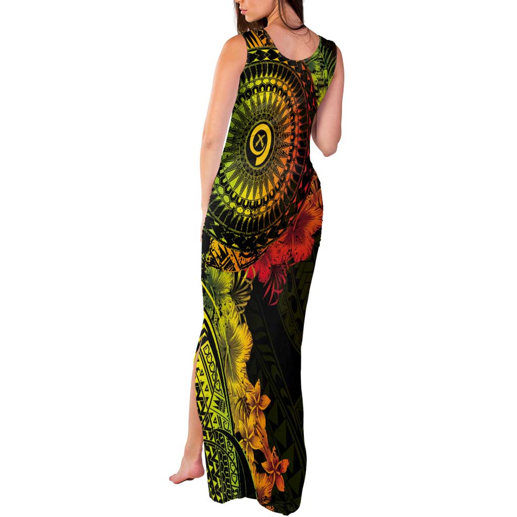Vanuatu Tank Maxi Dress Hibisus Polynesian Pattern Reggae LT14 - Polynesian Pride