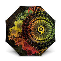 Vanuatu Umbrella Hibisus Polynesian Pattern Reggae LT14 One Size Folded 11.42 inch Opened Diameter 37.4 inch Reggae - Polynesian Pride