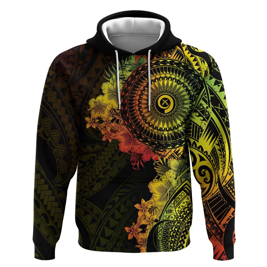 Vanuatu Zip Hoodie Hibisus Polynesian Pattern Reggae LT14 Pullover Hoodie Reggae - Polynesian Pride