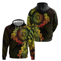 Vanuatu Zip Hoodie Hibisus Polynesian Pattern Reggae LT14 - Polynesian Pride