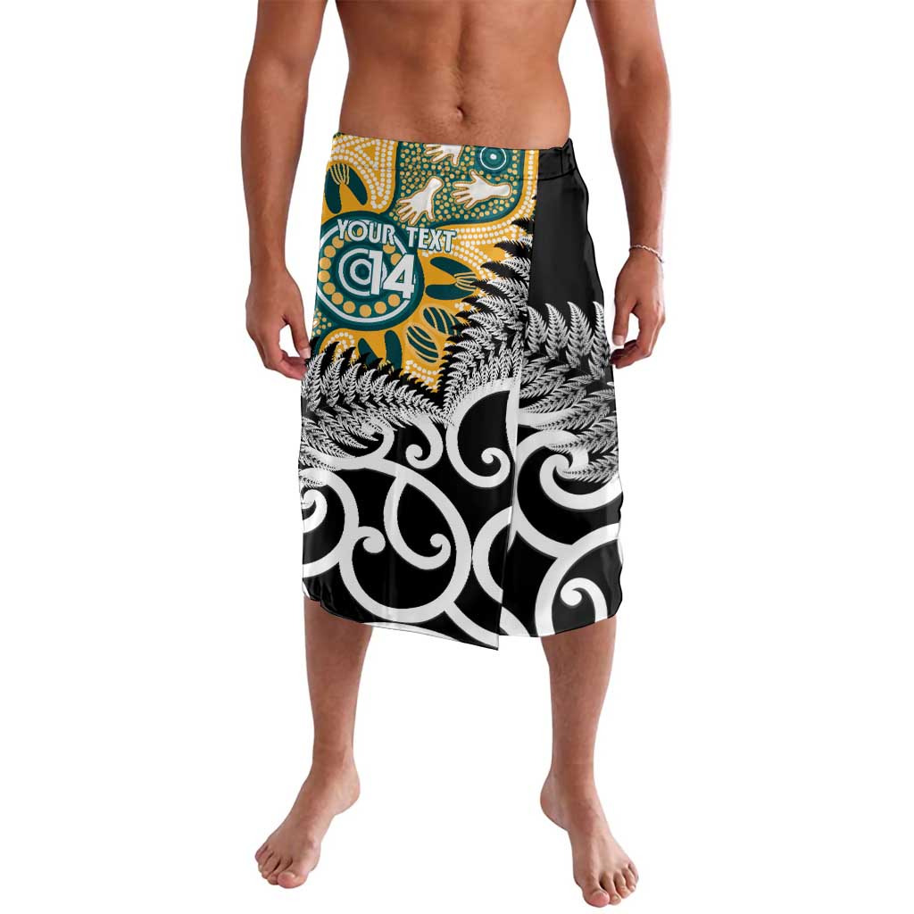 New Zealand Australia Rugby Custom Lavalava Wallabies Aboriginal All Black Maori Tiki Together LT14 Black - Polynesian Pride