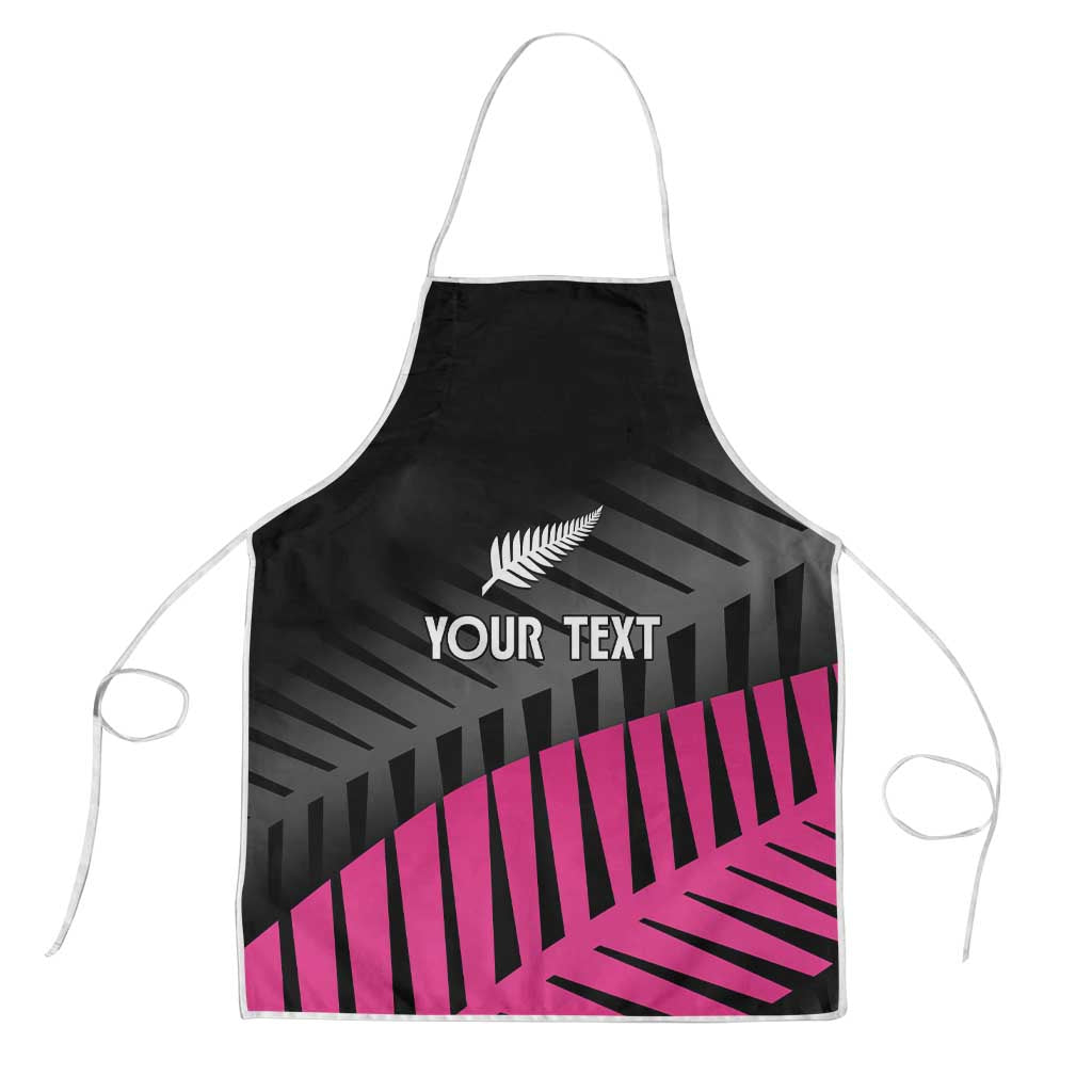 New Zealand Silver Fern Rugby Custom Apron 2025 All Black Go Champions LT14 Black - Polynesian Pride