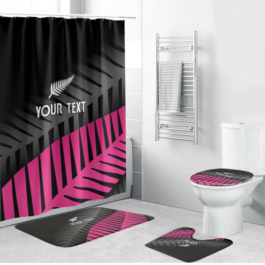 New Zealand Silver Fern Rugby Custom Bathroom Set 2025 All Black Go Champions LT14 Bathroom Set (4 pcs) Black - Polynesian Pride