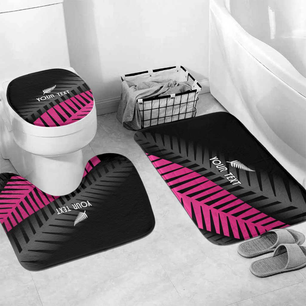 New Zealand Silver Fern Rugby Custom Bathroom Set 2025 All Black Go Champions LT14 Mat Set Only (3 pcs) One Size Black - Polynesian Pride