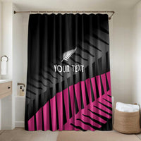 New Zealand Silver Fern Rugby Custom Bathroom Set 2025 All Black Go Champions LT14 Shower Curtain Only Black - Polynesian Pride