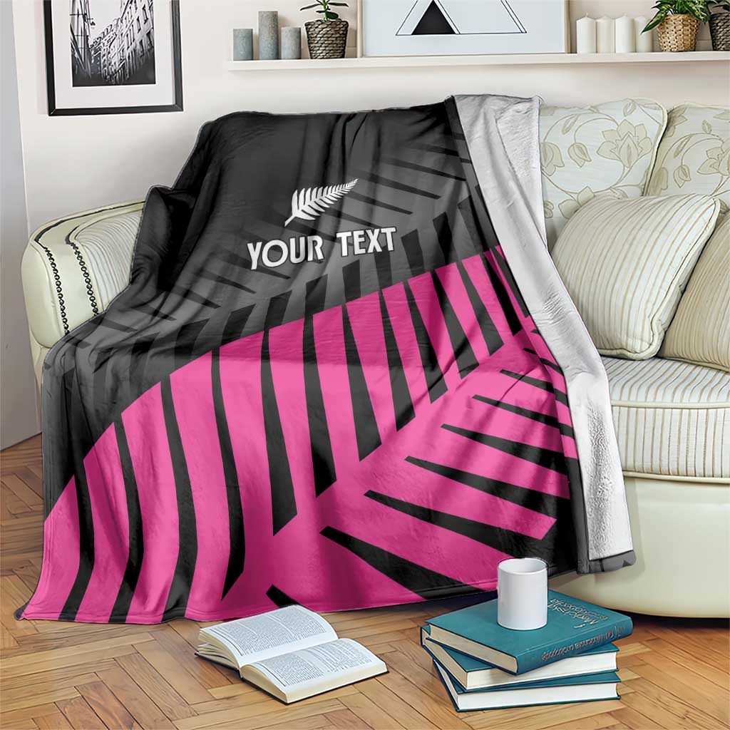 New Zealand Silver Fern Rugby Custom Blanket 2025 All Black Go Champions LT14 Black - Polynesian Pride