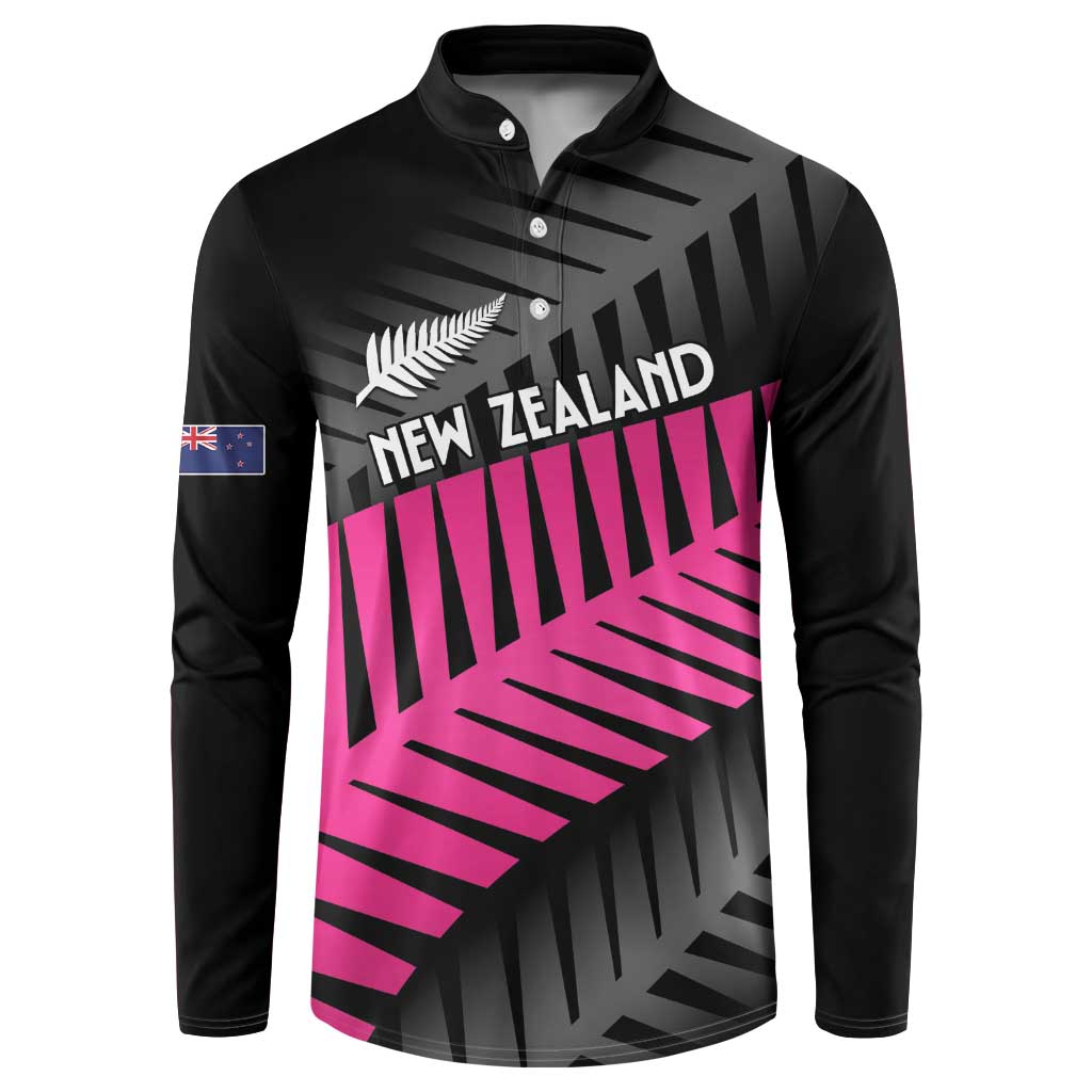 New Zealand Silver Fern Rugby Custom Button Sweatshirt 2025 All Black Go Champions LT14 Black - Polynesian Pride