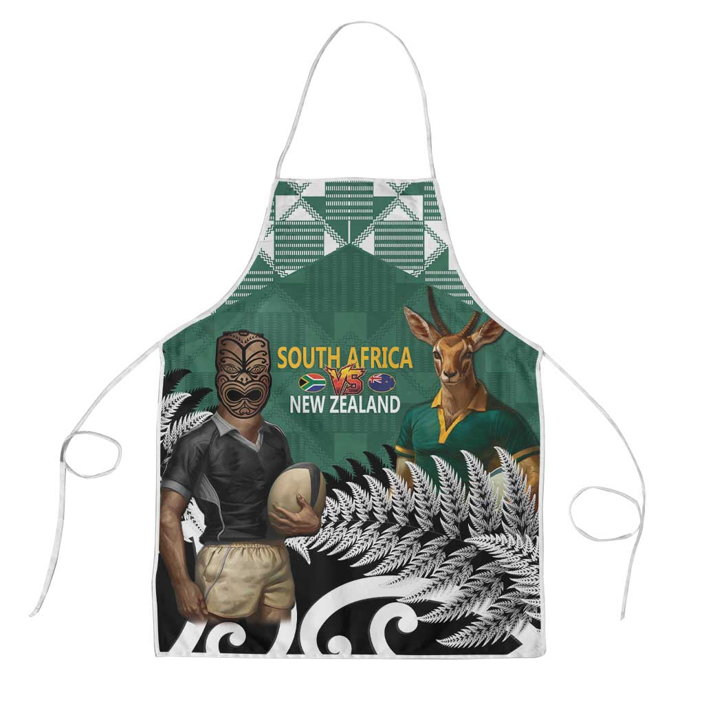 New Zealand South Africa Rugby Apron Springboks Kente All Black Maori Together LT14 Green - Polynesian Pride