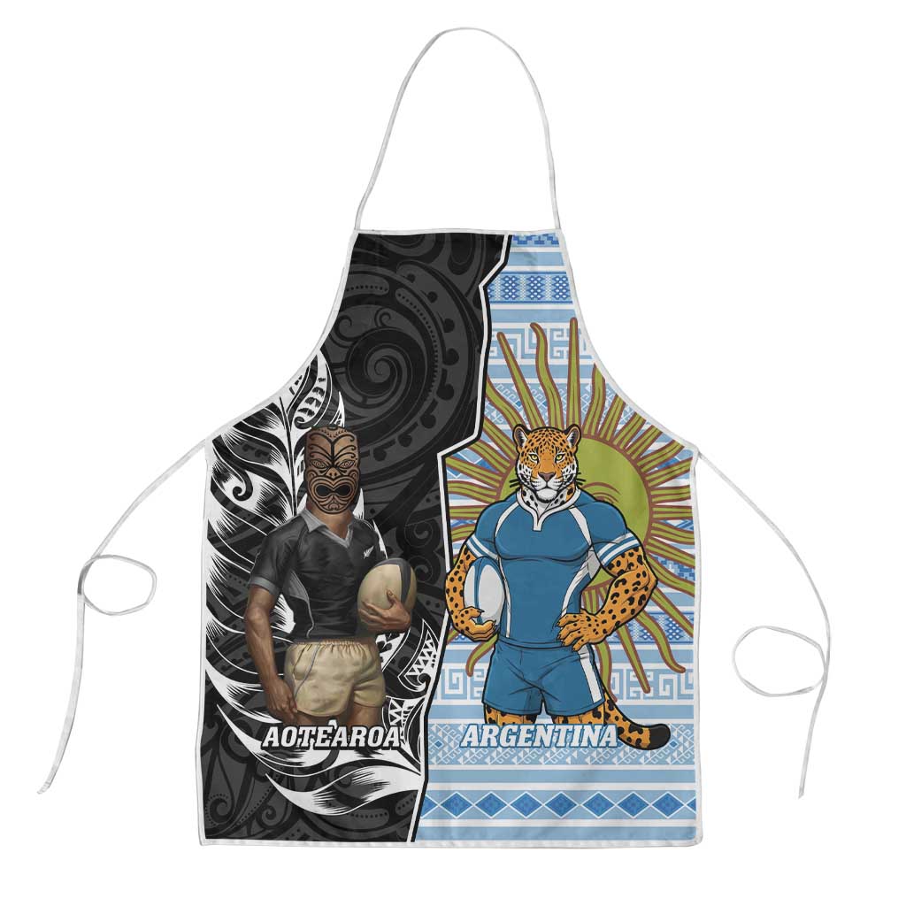 New Zealand Argentina Rugby Apron 2025 Los Pumas All Black Together LT14 Black - Polynesian Pride