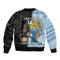 New Zealand Argentina Rugby Custom Bomber Jacket 2025 Los Pumas All Black Together LT14 - Polynesian Pride