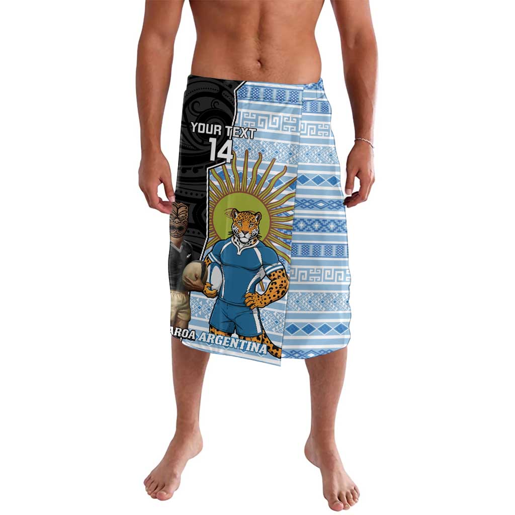 New Zealand Argentina Rugby Custom Lavalava 2025 Los Pumas All Black Together LT14 Black - Polynesian Pride