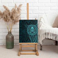 New Zealand Skull Darts Canvas Wall Art Aotearoa Maori Chest Tattoo Stylized Teal LT14 - Polynesian Pride