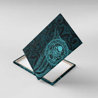 New Zealand Skull Darts Canvas Wall Art Aotearoa Maori Chest Tattoo Stylized Teal LT14 With Frame Teal - Polynesian Pride