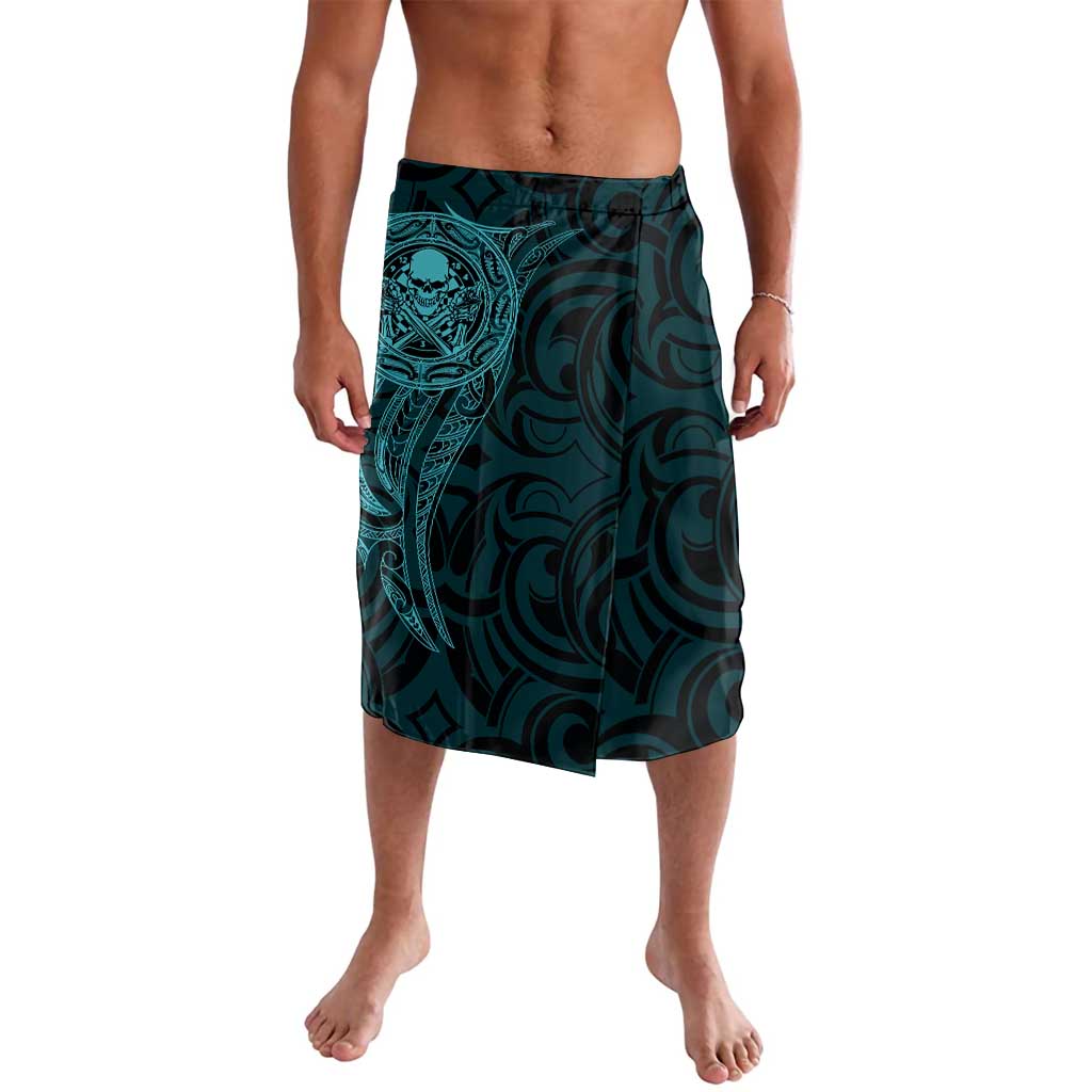New Zealand Skull Darts Lavalava Aotearoa Maori Chest Tattoo Stylized Teal LT14 Teal - Polynesian Pride