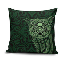 New Zealand Skull Darts Pillow Cover Aotearoa Maori Chest Tattoo Stylized Green LT14 Green - Polynesian Pride