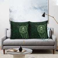 New Zealand Skull Darts Pillow Cover Aotearoa Maori Chest Tattoo Stylized Green LT14 - Polynesian Pride