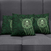 New Zealand Skull Darts Pillow Cover Aotearoa Maori Chest Tattoo Stylized Green LT14 - Polynesian Pride