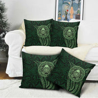 New Zealand Skull Darts Pillow Cover Aotearoa Maori Chest Tattoo Stylized Green LT14 - Polynesian Pride