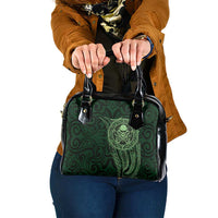 New Zealand Skull Darts Shoulder Handbag Aotearoa Maori Chest Tattoo Stylized Green LT14 One Size Green - Polynesian Pride