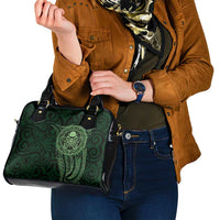 New Zealand Skull Darts Shoulder Handbag Aotearoa Maori Chest Tattoo Stylized Green LT14 - Polynesian Pride