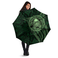 New Zealand Skull Darts Umbrella Aotearoa Maori Chest Tattoo Stylized Green LT14 - Polynesian Pride