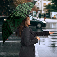 New Zealand Skull Darts Umbrella Aotearoa Maori Chest Tattoo Stylized Green LT14 - Polynesian Pride