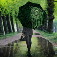 New Zealand Skull Darts Umbrella Aotearoa Maori Chest Tattoo Stylized Green LT14 - Polynesian Pride
