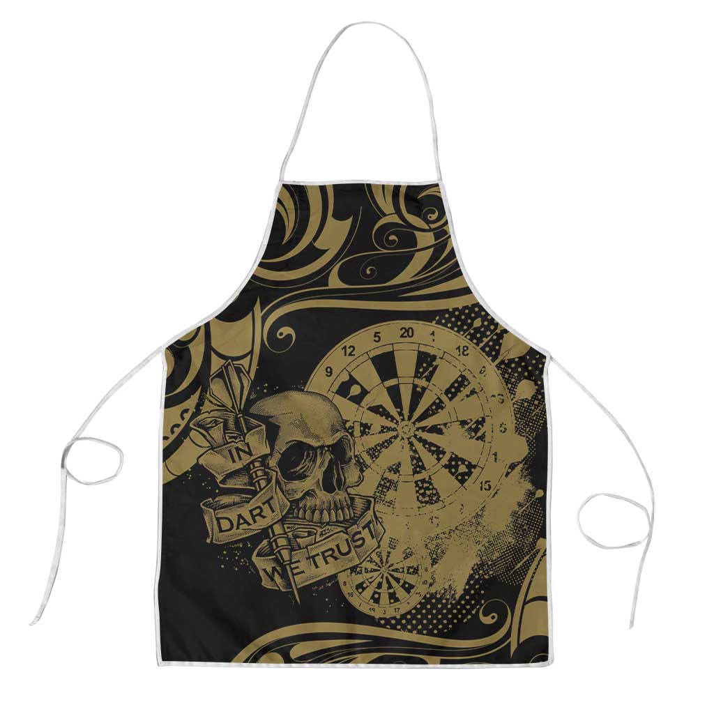New Zealand Darts Apron Skull In Dart We Trust Maori Pattern LT14 Gold - Polynesian Pride