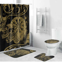 New Zealand Darts Bathroom Set Skull In Dart We Trust Maori Pattern LT14 Bathroom Set (4 pcs) Gold - Polynesian Pride