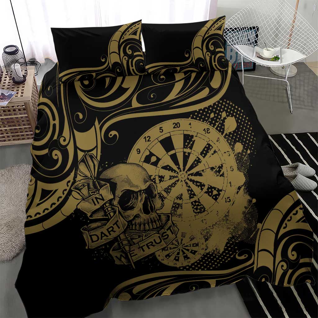 New Zealand Darts Bedding Set Skull In Dart We Trust Maori Pattern LT14 - Polynesian Pride
