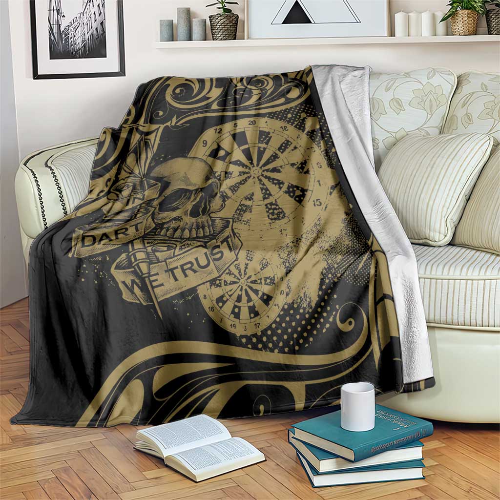 New Zealand Darts Blanket Skull In Dart We Trust Maori Pattern LT14 Gold - Polynesian Pride