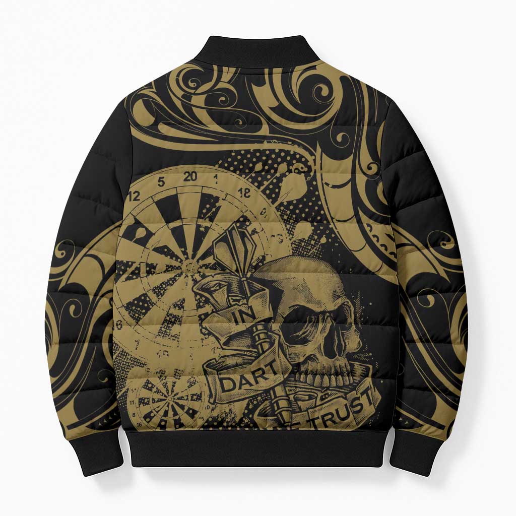 New Zealand Darts Bomber Puffer Jacket Skull In Dart We Trust Maori Pattern LT14 - Polynesian Pride