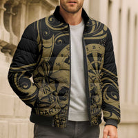 New Zealand Darts Bomber Puffer Jacket Skull In Dart We Trust Maori Pattern LT14 - Polynesian Pride