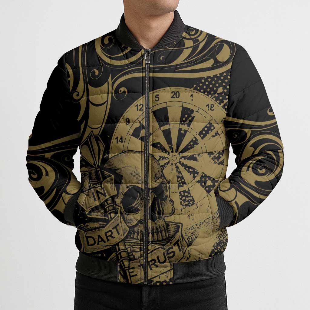 New Zealand Darts Bomber Puffer Jacket Skull In Dart We Trust Maori Pattern LT14 - Polynesian Pride