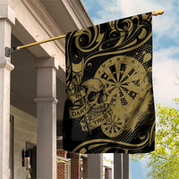 New Zealand Darts Garden Flag Skull In Dart We Trust Maori Pattern LT14 House Flag Gold - Polynesian Pride