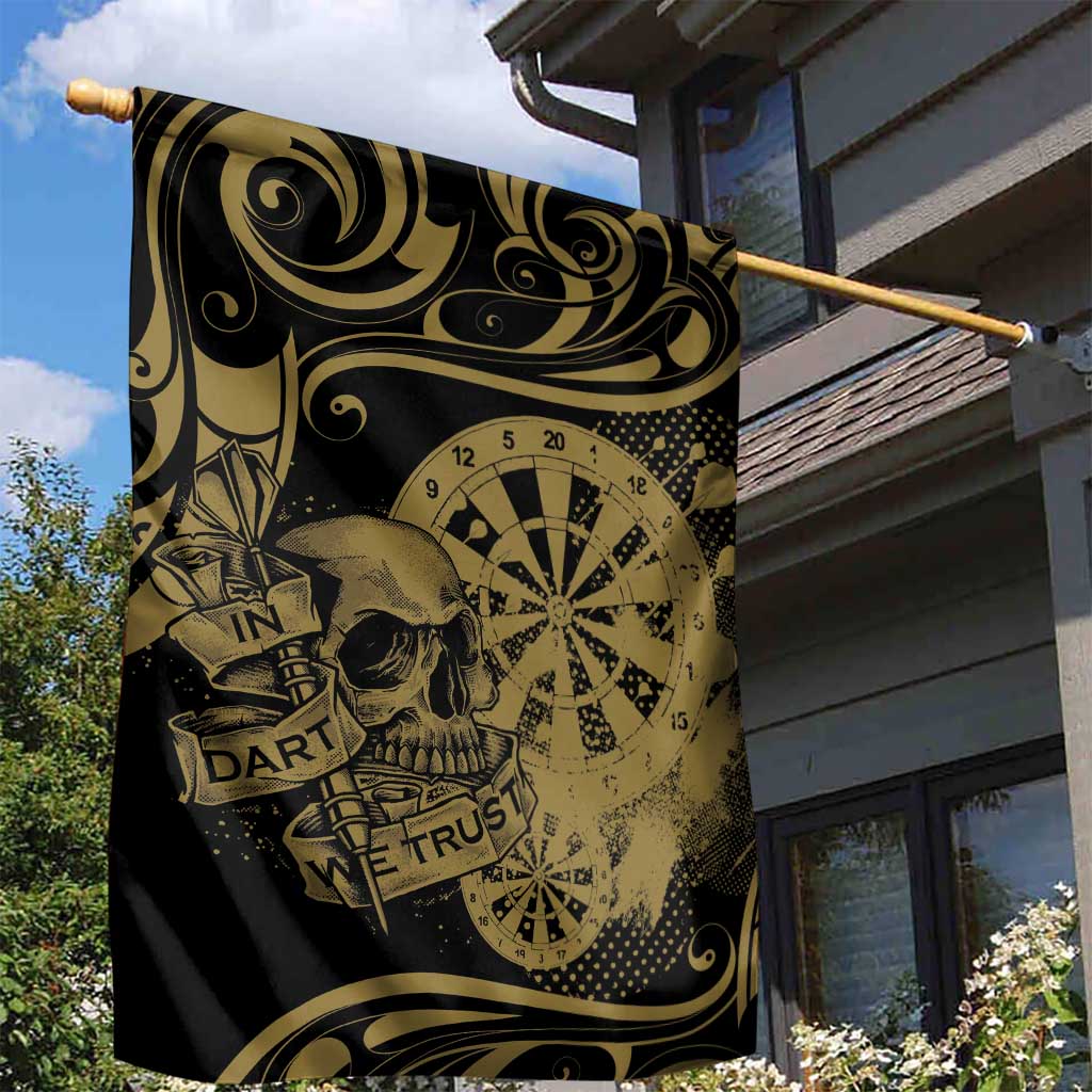 New Zealand Darts Garden Flag Skull In Dart We Trust Maori Pattern LT14 - Polynesian Pride