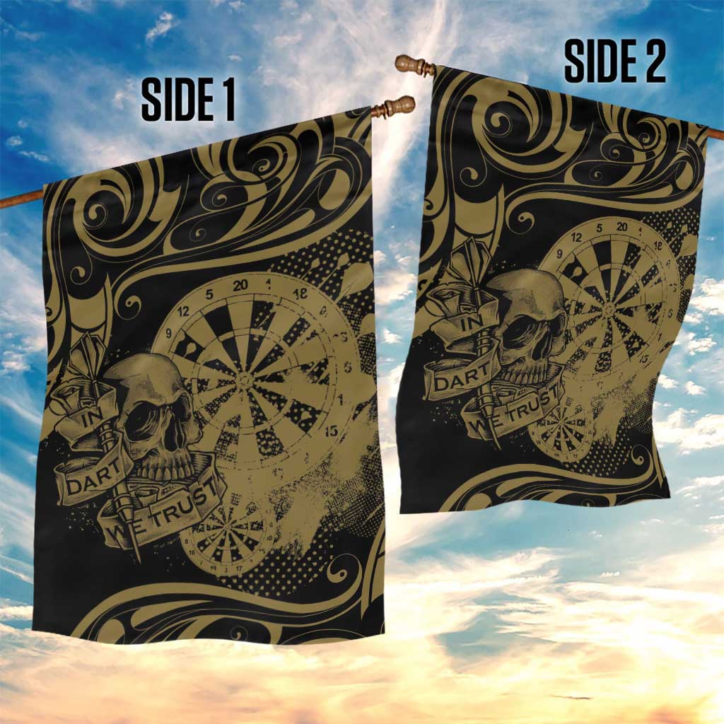 New Zealand Darts Garden Flag Skull In Dart We Trust Maori Pattern LT14 - Polynesian Pride